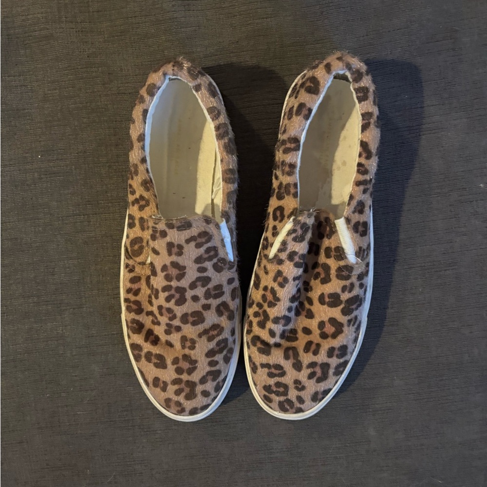 Leopard Print Slip-On Sneakers - Brown & Black